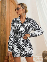 Leaf Printed Women's Shirt And Shorts Set